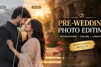 professionally edit and retouch your pre wedding photos