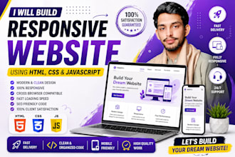 bulid modren responive website HTML CSS javascript
