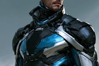 sci fi character illustration or sci fi character