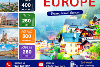 create travel agency poster designs