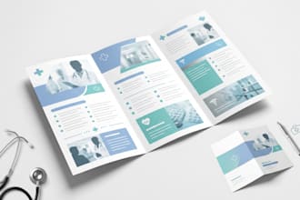 design a medical bifold or trifold brochure that is print ready