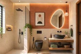 create bathroom design and 3d visualization