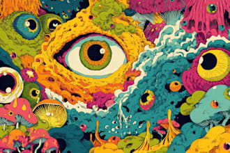 make psychedelic illustrations for you