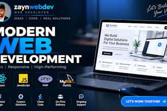 develop a modern responsive react website