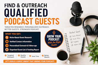 find qualified podcast guests and manage targeted guest outreach