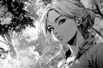 your professional high detail manga page or panels