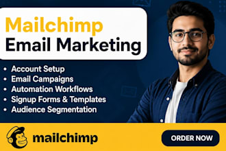 setup mailchimp email marketing, campaigns and automation