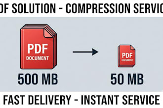compress and reduce your pdf, word file in 2 hour