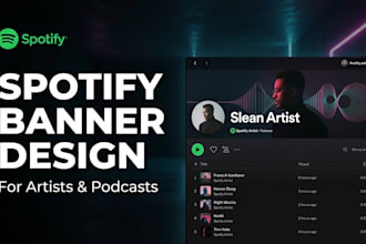 design a professional spotify banner for music artists and podcasts