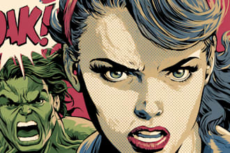 draw powerful superhero characters and action comic scenes
