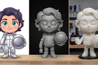 create original cartoon characters, 3d toy figures and collectible models