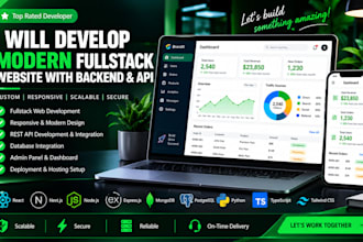 develop a custom full stack website, web app, backend and API