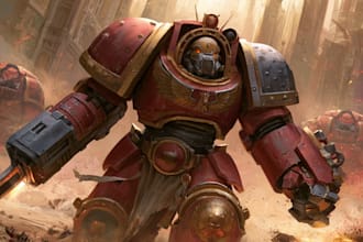 illustrate a warhammer 40k character art