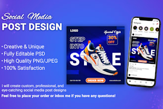 design social media posts in photoshop PSD