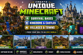 create unique minecraft survival bases, kingdoms, castles, and villages