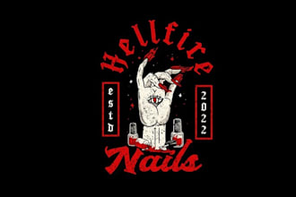 design dynamic hell fire nails logo