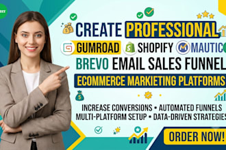 gumroad shopify klaviyo mautic brevo bitrix24 audit email sales funnel setup