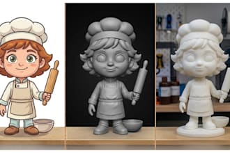 model 3d character for 3d printing and collectible toys