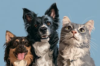 draw your dog or any pets into cartoon