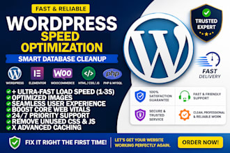 speed up wordpress website, elementor, woocommerce and fix issues on wordpress