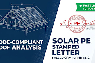 write a structural engineering letter, stamp for solar panel roof load analysis