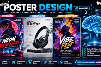create eye catching poster design using ai and canva and photoshop