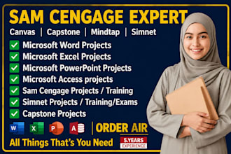 do your sam cengage projects and modules in excel, word, powerpoint and  access