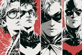 create epic superhero graphic novel art