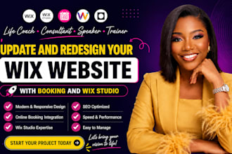 update and redesign your wix website with booking and wix studio