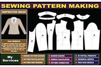 fashion pattern making design luxury streetwear t shirt design fashion tech pack