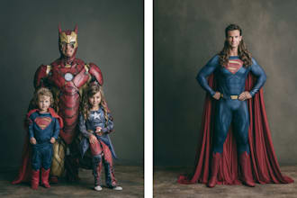 draw a family superhero portraits