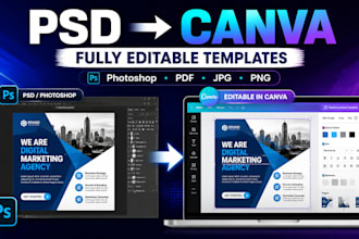 convert PSD to canva or photoshop design to editable canva template