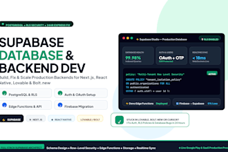 be your supabase developer for database and backend