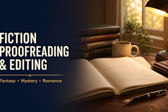 proofread and edit your fantasy, mystery, or romance novel