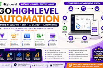 gohighlevel automation stripe CRM aichatbox  landing page sales funnel workflow