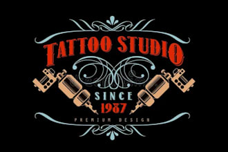 create professional minimalist tattoo logo design