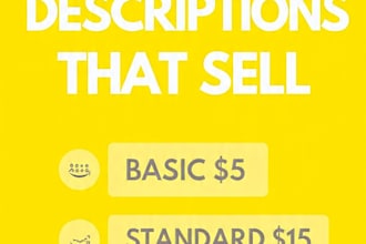 create product description and website