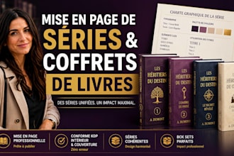 je mets en page votre série de livres ou coffret avec un style coherent