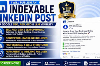 publish an indexable linkedin post for google SEO, aeo, GEO and llm visibility