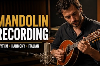 record mandolin rhythm, harmony and italian mandolin for your song