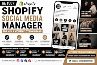be your shopify social media manager for men women clothing brand