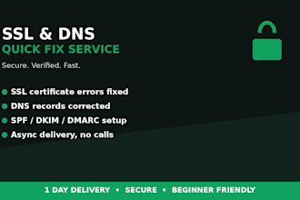 fix your SSL certificate and dns email records