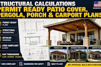 do structural calculation permit ready patio cover pergola porch carport plans