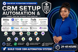 setup automate attio, twenty CRM, close crm, folk, espocrm odoo doliber frappe