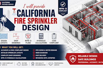 provide california fire sprinkler nfpa 13 hydraulic calc fire protection