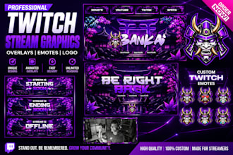 do twitch stream overlay, animated stream overlay, twitch emotes, twitch logo