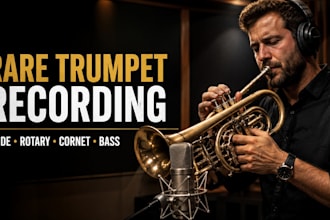 record slide trumpet, rotary trumpet, cornet and bass trumpet