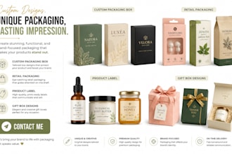 create custom packaging box, retail packaging, product label, gift box designs