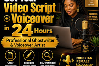 write and voiceover your youtube script or ad