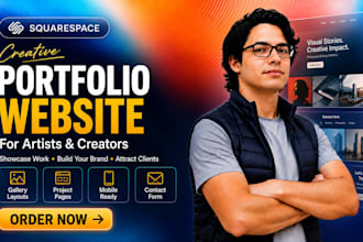 design squarespace portfolio website for artists and creators